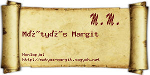 Mátyás Margit névjegykártya